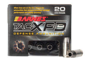 Barnes TAC-XPD 380 ACP lead free hollow point defense ammunition is loaded with an 80 grain bullet